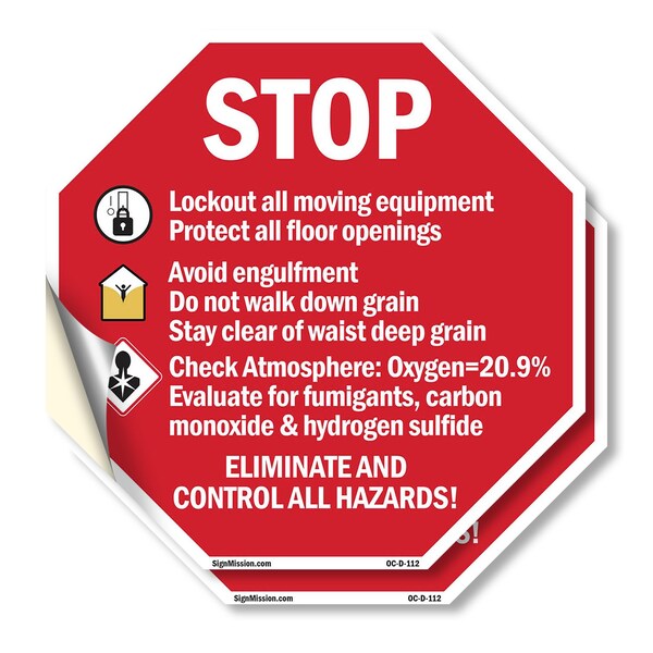 Signmission Vinyl Decal, 4 in Width, 4 in Height, , 2 PK - OC-D-2PACK-4-112