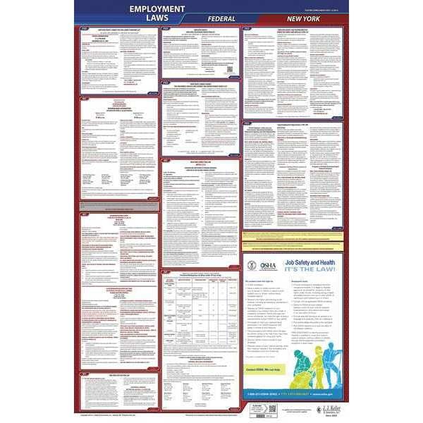 Jj Keller LaborLaw Poster, Fed/STA, NY, ENG, 26inH, 1yr - 300-NY-1