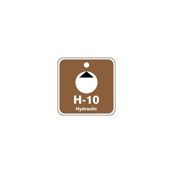 Accuform Energy Source ID Tag, H-10 HYDRAULIC, 2.5in x 2.5in, Adhesive Dura-Poly, 5PK - TDK510XVM