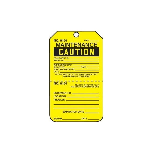 Accuform Caution, HS-Laminate, 3-1/4 in Width, 0.3 in Height, , 25 PK - TPP206CTP