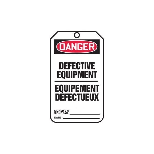 Accuform Danger, RP-Plastic, 3-1/4 in Width, 0.075 in Height, , 25 PK - TCF120CTP