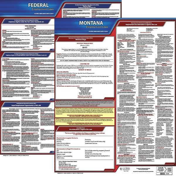 Jj Keller Labor Law Poster Kit, MT, English, 19 In. W - 100-MT-K
