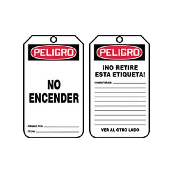 Accuform Spanish Safety Tags, DANGER DO NOT START, 5.75in x 3.25in, HS-Laminate, 5PK - SHMDT190LTM