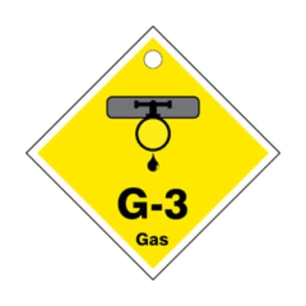 Accuform Energy Source ID Tag, G-3 GAS, 2.5in x 2.5in, Plastic, 5PK - TDK403VPM