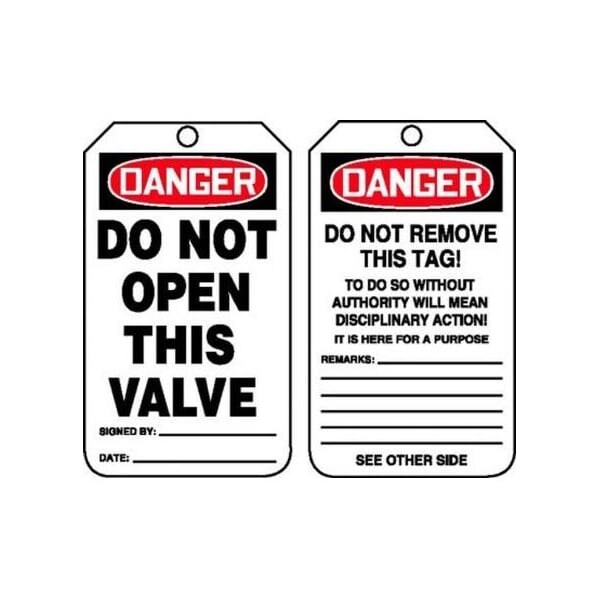 Accuform Danger, RP-Plastic, 3-1/4 in Width, 3/8 in Height, , 25 PK - MDT111PTP