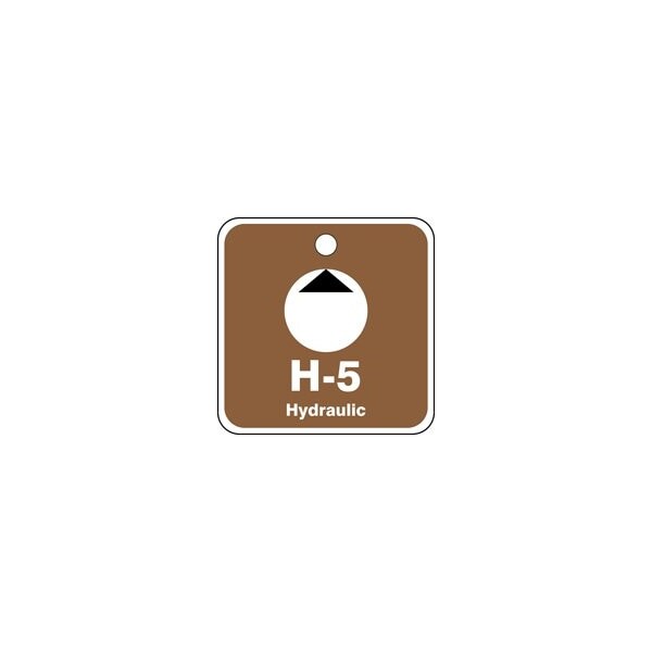 Accuform Energy Source ID Tag, H-5 HYDRAULIC, 2.5in x 2.5in, Plastic, 5PK - TDK505VPM