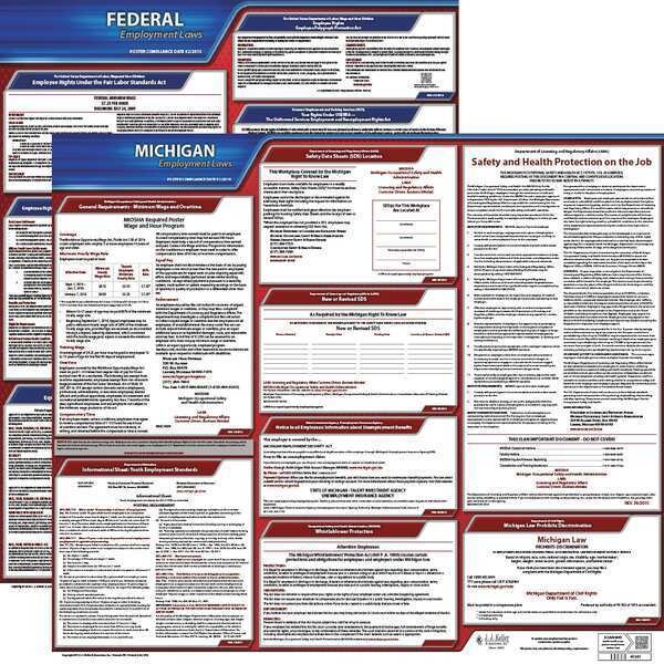 Jj Keller LaborLaw Poster, Fed/STA, MN, ENG, 20inH, 3yr - 100-MN-3