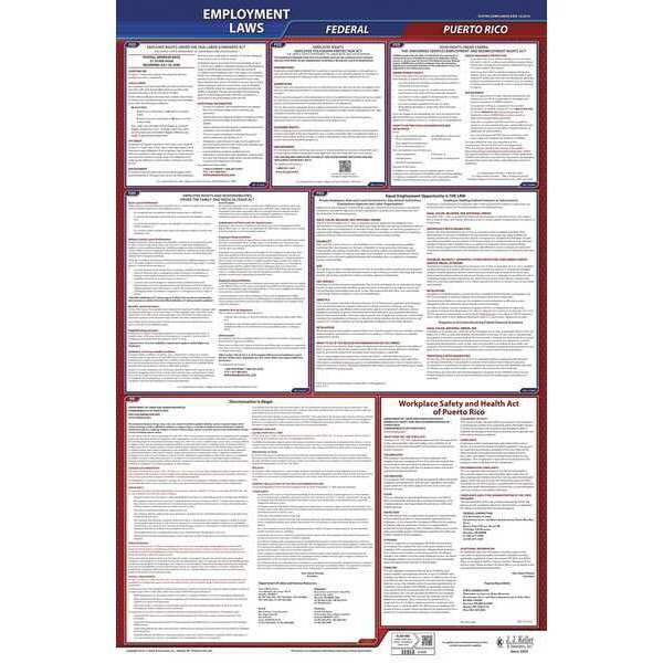 Jj Keller LaborLaw Poster, Fed/STA, PR, ENG, 26inH, 3yr - 300-PR-3