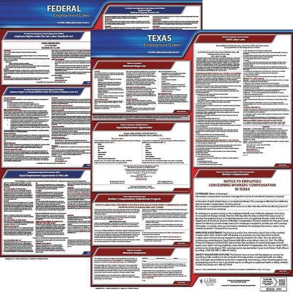 Jj Keller LaborLaw Poster, Fed/STA, TX, ENG, 20inH, 1yr - 100-TXWC-1