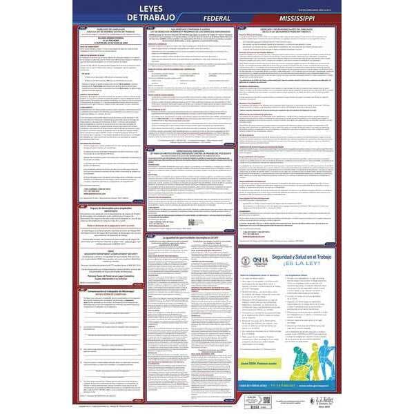 Jj Keller Labor Law Poster, Fed/STA, MS, SP, 26inH, 3yr - 400-MS-3