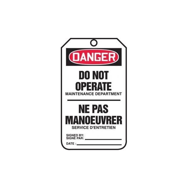 Accuform Caution, PF-Cardstock, 3-1/4 in Width, 1/4 in Height, , 5 PK - TCF123PTM