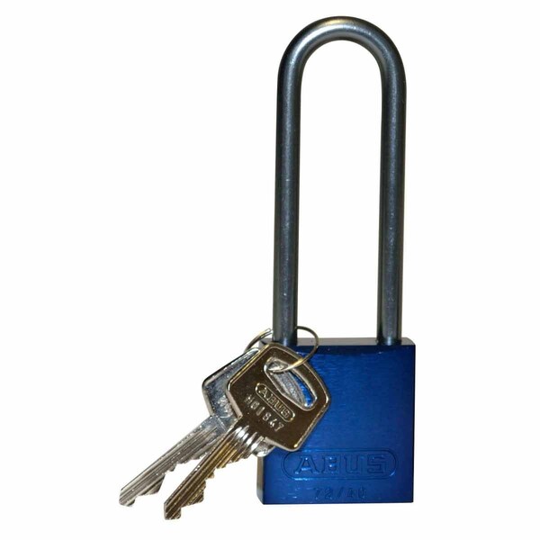 Brady Standard Key Retaining Lockout Aluminum Padlock 3 in Steel Shackle KD Blue - SDAL-BLU-76ST-KD