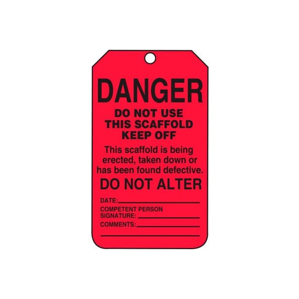 Accuform Accuform Danger Do Not Use This Scaffold Keep Off Tag, PF-Cardstock, 25/Pack - TSS101PTP