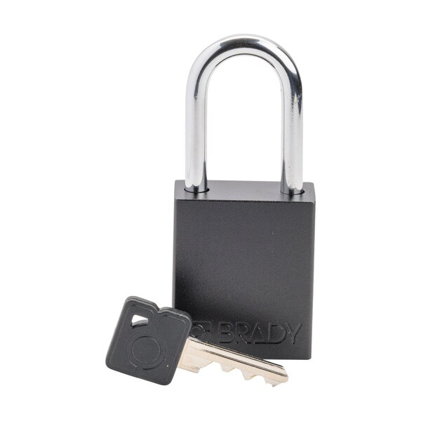 Brady Velocity Lockout Padlocks Aluminum 1.5in Shackle Clearance KD Black - SDAL-BLK-38ST-KD