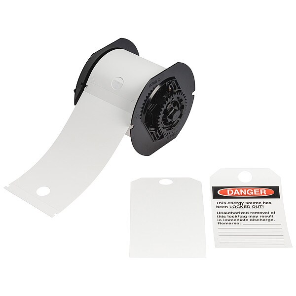 Brady Lockout Tags, 5-3/4" Label H, White - B30-255-851-WHT-B