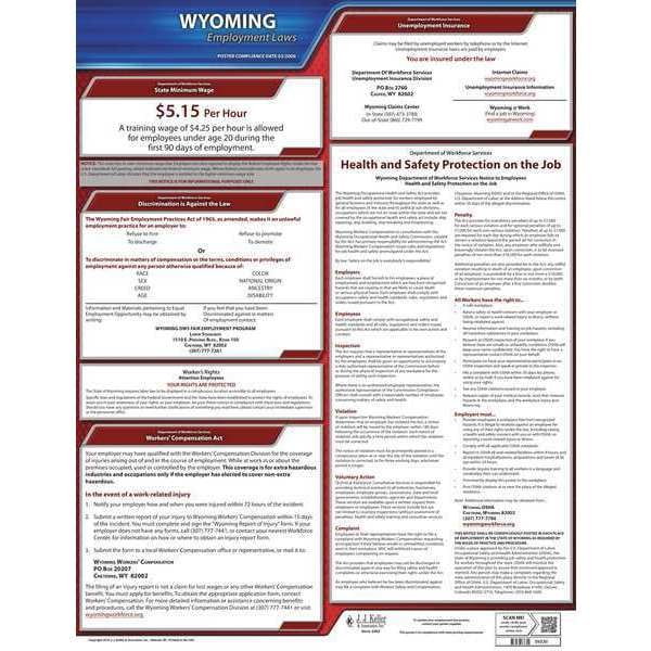 Jj Keller Labor Law Poster, State Labor Law, WY - 100-WY