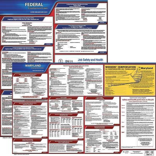 Jj Keller Labor Law Poster Kit, MD, English, 27 In. W - 100-MD-K