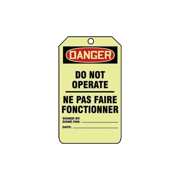 Accuform Danger, RP-Plastic, 3-7/8 in Width, 3/8 in Height, , 10 PK - FBTAW118