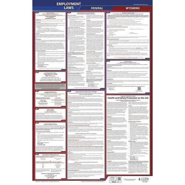 Jj Keller LaborLaw Poster, Fed/STA, WY, ENG, 26inH, 1yr - 300-WY-1