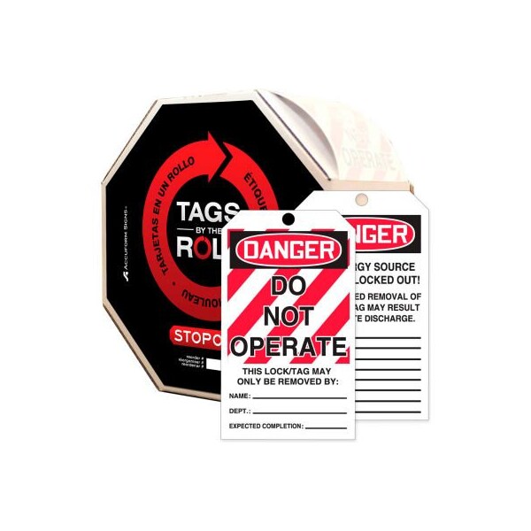 Accuform Accuform Danger Do Not Operate Tag, PF-Cardstock, 250/Roll - TAR125