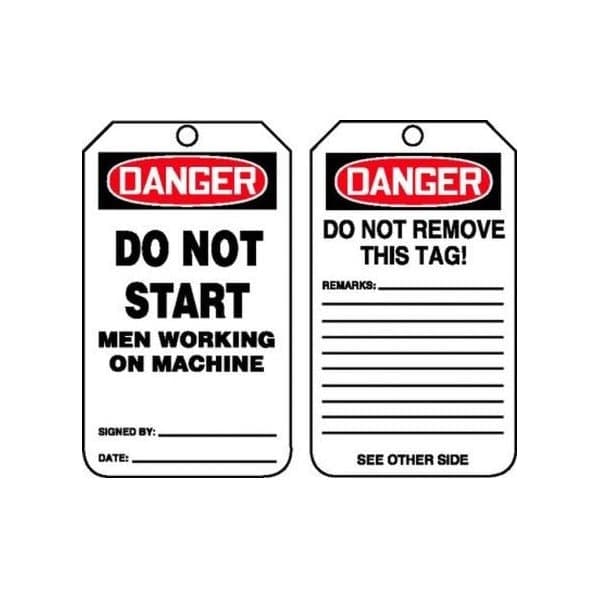 Accuform Caution, PF-Cardstock, 3-1/4 in Width, 1/4 in Height, , 5 PK - MDT203LCM