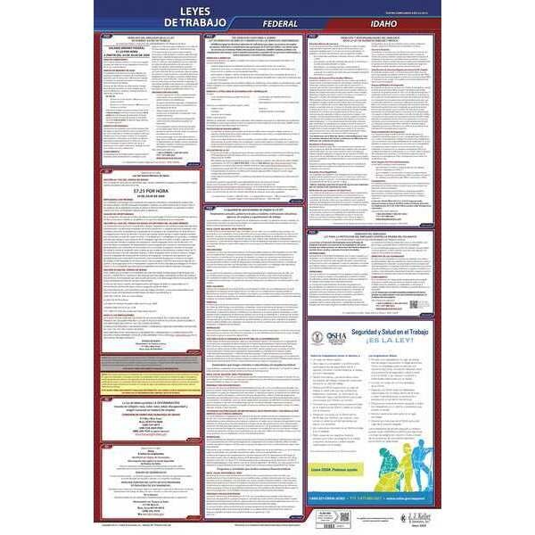 Jj Keller Labor Law Poster, Fed/STA, ID, SP, 40Wx26inH - 400-ID