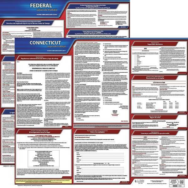 Jj Keller Labor Law Poster, Fed/STA, CT, SP, 20inH, 1yr - 200-CT-1
