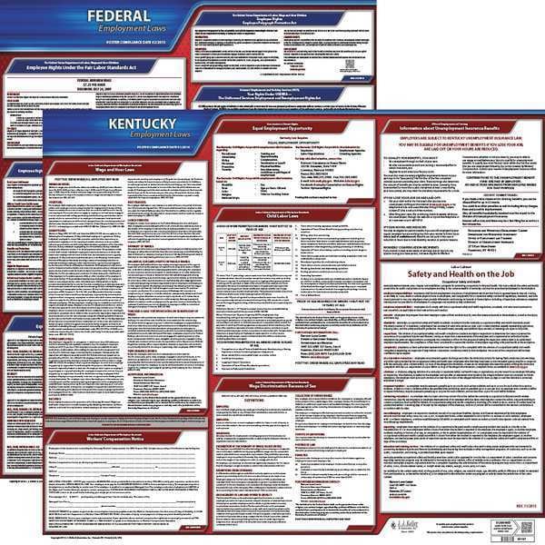 Jj Keller LaborLaw Poster, Fed/STA, KY, ENG, 20inH, 3yr - 100-KY-3