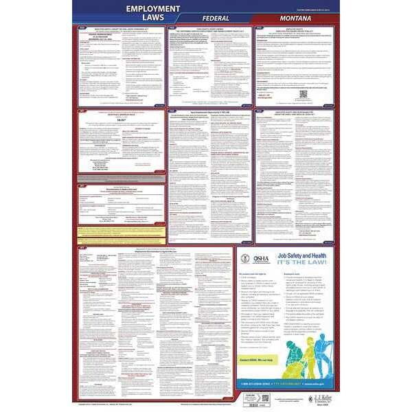 Jj Keller LaborLaw Poster, Fed/STA, MT, ENG, 26inH, 3yr - 300-MT-3
