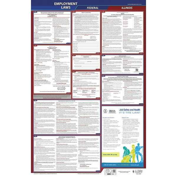 Jj Keller LaborLaw Poster, Fed/STA, IL, ENG, 26inH, 1yr - 300-IL-1