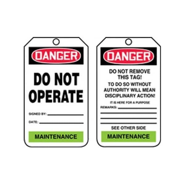 Accuform Danger, HS-Laminate, 3-1/4 in Width, 0.1 in Height, , 5 PK - TPM106PTM