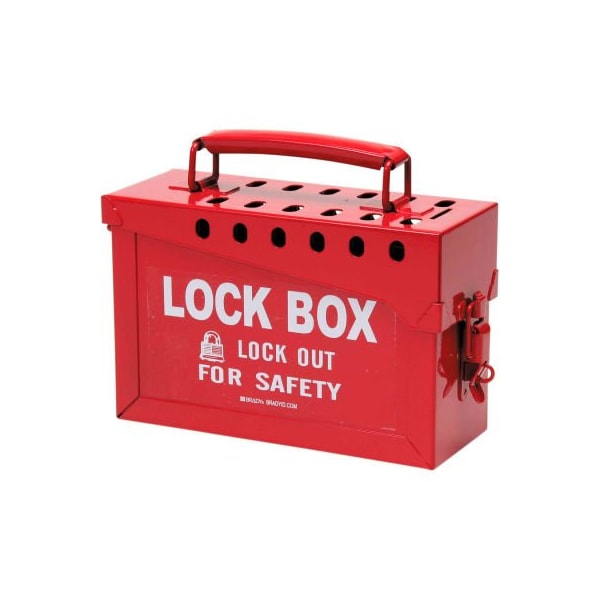 Brady Brady 13 Lock Portable Metal Lock Box, Steel, 9W x 6H - 65699