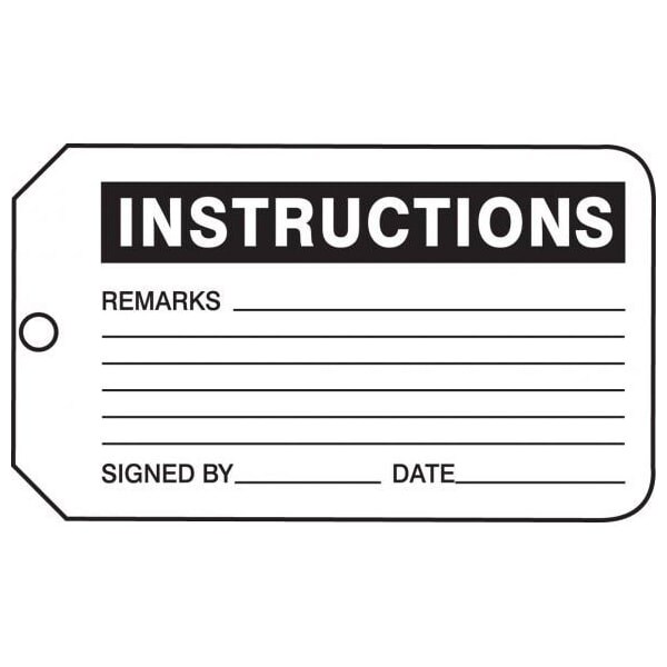 Accuform Safety Tags, INSTRUCTIONS, 5.75in x 3.25in, RP-Plastic, 25PK - MMT321PTP