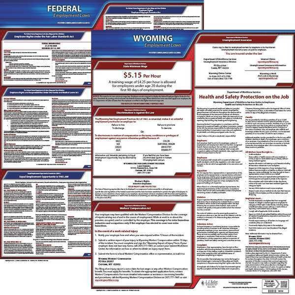 Jj Keller LaborLaw Poster, Fed/STA, WY, ENG, 20inH, 3yr - 100-WY-3