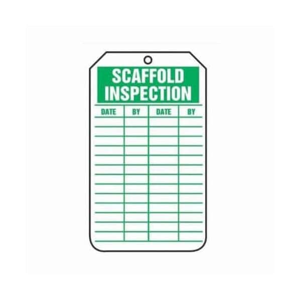Accuform Safety Tags, SCAFFOLD INSPECTION, 5.75in x 3.25in, RP-Plastic, 5PK - TRS317PTM