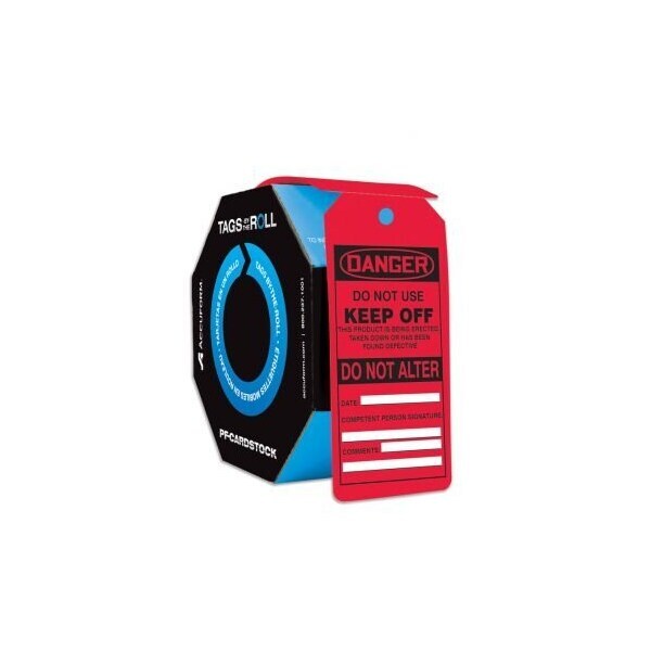 Accuform Danger, PF-Cardstock, 6-5/8 in Width, 3-5/8 in Height - TAR306