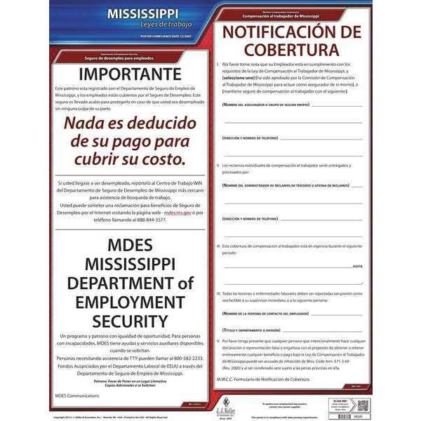 Jj Keller Labor Law Poster, State Labor Law, MS - 200-MS