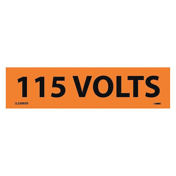 Nmc VOLTAGE MARKER, PS VINYL, 115 VOLTS, 1-1/8X4-1/2, PK25 - JL22002O