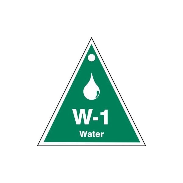 Accuform Energy Source ID Tag, W-1 Water, 2.5" X 2.5", Adhesive Dura-Poly, 5/PK - TDK901XVM