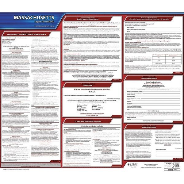 Jj Keller Labor Law Poster, State Labor Law, MA - 200-MA