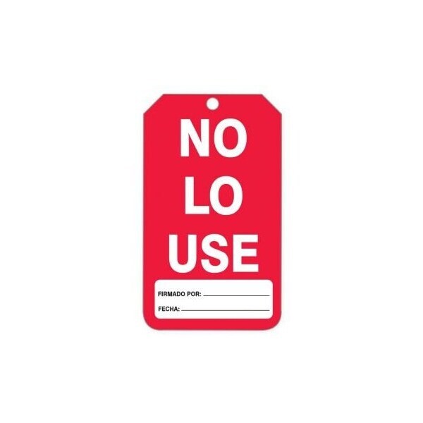 Accuform Spanish Tags By-The-Roll, Do Not Use, PF-Cardstock, 100/Rl - SHTAR717