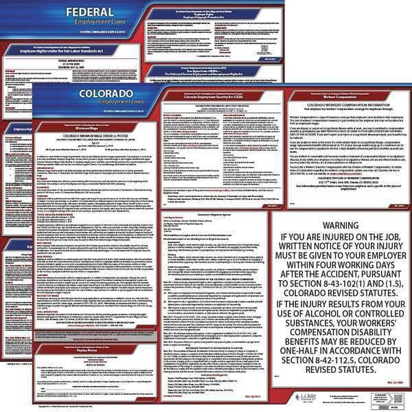 Jj Keller Labor Law Poster Kit, CO, English, 27 In. W - 100-CO-K