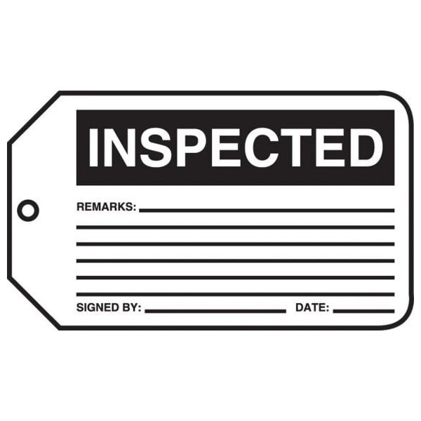 Accuform Safety Tags, INSPECTED, 5.75in x 3.25in, PF-Cardstock, 25PK - MMT305CTP