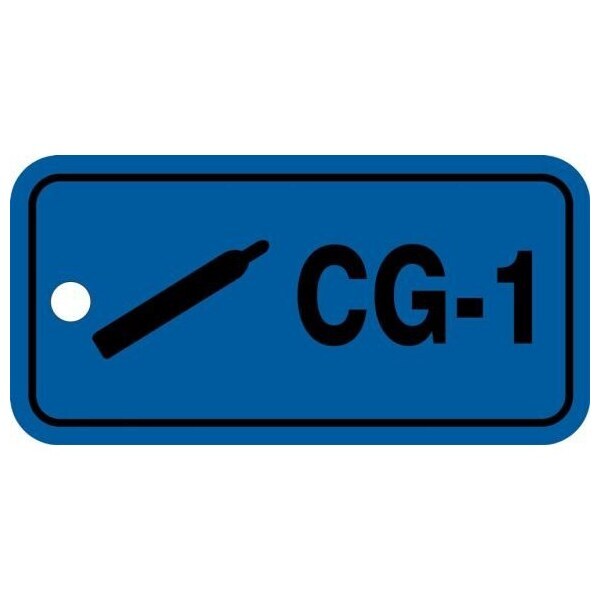 Accuform Energy Source ID Tag, CG-1 Compressed Gas, 1.5in x 3in, Plastic, 5PK - TDJ701VPM