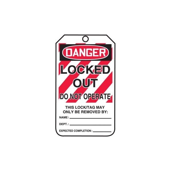 Accuform OSHA DANGER SAFETY TAGS LOCKED OUT MLT407PTK - MLT407PTK