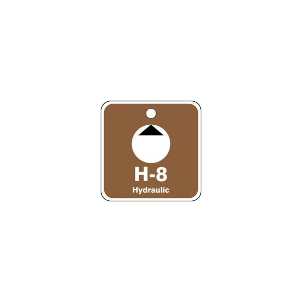 Accuform Energy Source ID Tag, H-8 HYDRAULIC, 2.5in x 2.5in, Adhesive Dura-Poly, 5PK - TDK508XVM
