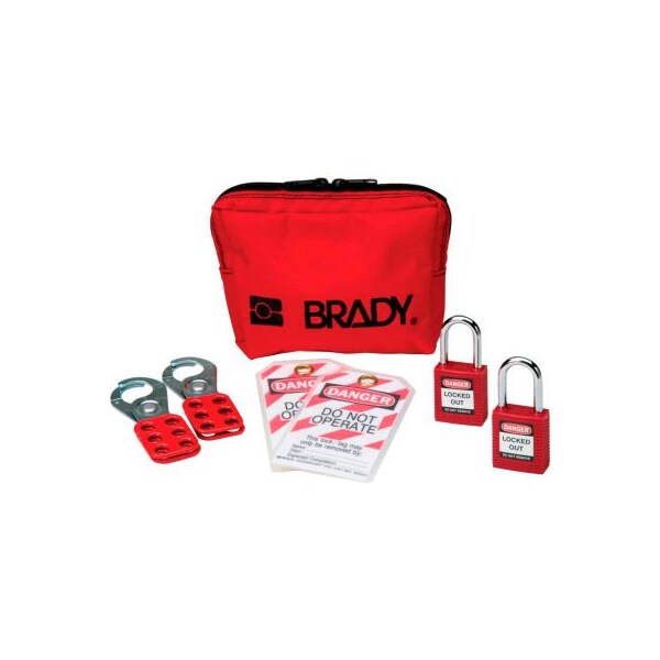 Brady Brady 105969 Personal Padlock Pouch Kit With Safety Padlocks Nylon, Polycarbonate, 1-1/2"W - 105969