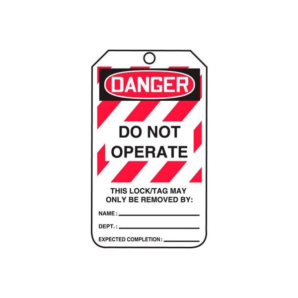 Accuform Accuform MLT406PTP Lockout Tag, Danger Do Not Operate, RP-Plastic, 25/Pack - MLT406PTP