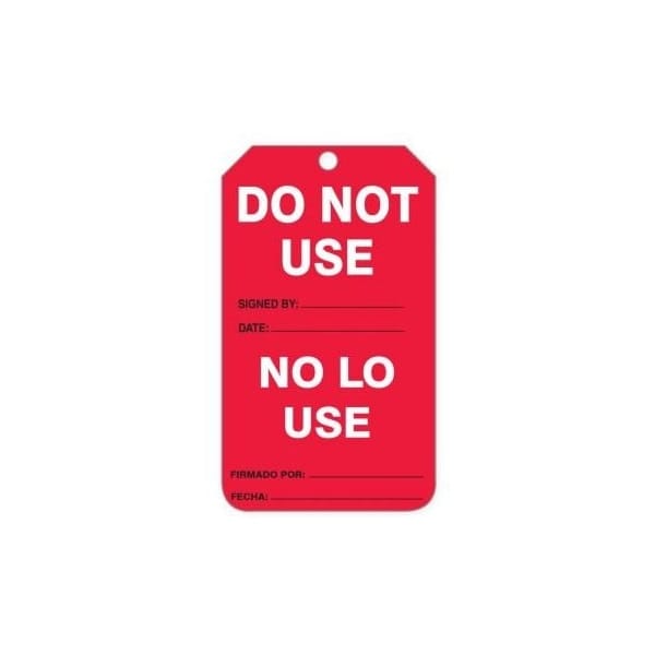 Accuform Bilingual Spanish Tags By-The-Roll, Do Not Use, PF-Cardstock, 100/Rl - SBTAR717