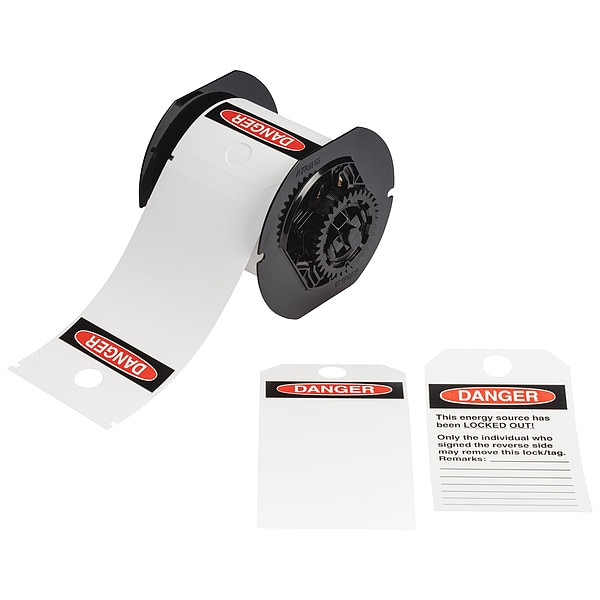 Brady Lockout Tags, 5-3/4" Label H, Red on White - B30-255-851-OSHADF